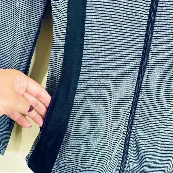 Ideology Striped Zip Athletic Sweatshirt Jacket - Picture 6 of 13